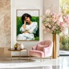 Quiet Hour – Textured Figurative Portrait Painting of Woman on Green Sofa