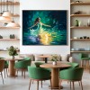 Radiance in Motion : Impasto Style Woman in Water Art - Colorful Figurative Painting, Inspirational Decor for Contemporary Homes