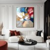 Radiant Bloom- abstract Colorful Floral Oil Painting, Textured Thick Paint Wall Art for Home Decor
