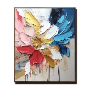 Radiant Blossom-Original Floral Oil Painting | abstract Flower Canvas for Modern Decor