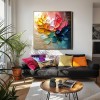 Radiant Petalscape-Colorful 3D Textured Floral Oil Painting, Modern Wall Art for Living Room & Bedroom Home Decoration