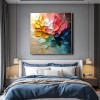 Radiant Petalscape-Colorful 3D Textured Floral Oil Painting, Modern Wall Art for Living Room & Bedroom Home Decoration