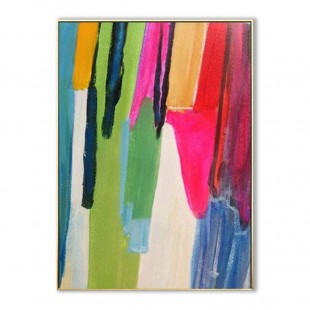 Rainbow Stripes-Vibrant Colorful abstract Oil Painting - Modern Wall Art for Living Room Home Decor