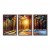 Ray of Hope-Forest Triptych Painting with Sunlight and trees for Modern Interiors