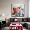 Reflected Silence – abstract Portrait Oil Painting, Modern Figurative Canvas Art for Contemporary Interiors