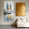 Reflections of Serenity-Textured abstract Lakeside Painting for Modern Decor