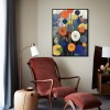 Retro Bloom - Geometric abstract Circle Painting Colorful Modern Wall Art