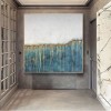 Roots of Life-Teal, White & Gold abstract Oil Painting for Modern Decor