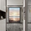 Sailor's Sunset- Original Vertical Textured Sunset Seascape Painting for Coastal Decor