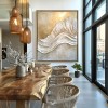 Sculpted Light – Textured abstract Wall Art Golden Wave Canvas Wabi sabi Vertical Decor