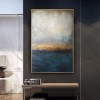 Seashore-abstract Coastal Oil Painting | Vertical Textured Ocean Wall Art for Modern Decor