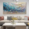Seaside Shells Harmony-Textured Impasto Oil Painting, Colorful abstract Wave - Inspired Wall Art for Home Decor