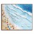 Seaside Whispers-Impasto Beach Scene Oil Painting - Framed Square Wall Art with Colorful Umbrellas & Textured Ocean Waves, Summer Coastal Decor for Living Room & Bedroom