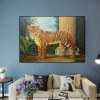 Selma the Tiger-Vintage Tiger Oil Painting - Exotic Animal Art Wall Decor for Home & Office