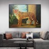 Selma the Tiger-Vintage Tiger Oil Painting - Exotic Animal Art Wall Decor for Home & Office