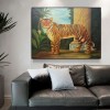 Selma the Tiger-Vintage Tiger Oil Painting - Exotic Animal Art Wall Decor for Home & Office