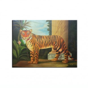 Selma the Tiger-Vintage Tiger Oil Painting - Exotic Animal Art Wall Decor for Home & Office