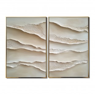 Serene Layers: Textured Dual Minimalist Layered Art for Modern Living Room or Bedroom Decor Serene Layers: Textured Dual Minimalist Layered Art for Modern Living Room or Bedroom Decor