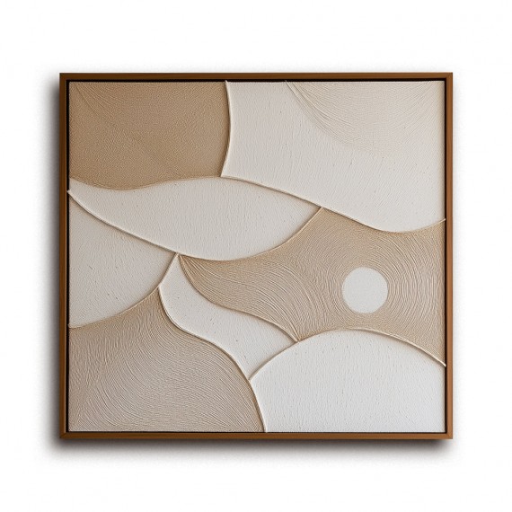 Serene Tides-Neutral Tones Textured abstract Geometric Wall Art, Modern Minimalist Home Decor for Living Room & Bedroom