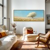 Serene White tree Landscape – Large Textured abstract Wall Art for Modern Living Room Decor