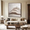 Serenity Peaks Wall Art- Framed abstract Mountain Landscape Oil Painting, Neutral Tones Wall Art for Home Decor