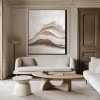 Serenity Peaks Wall Art- Framed abstract Mountain Landscape Oil Painting, Neutral Tones Wall Art for Home Decor