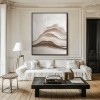 Serenity Peaks Wall Art- Framed abstract Mountain Landscape Oil Painting, Neutral Tones Wall Art for Home Decor