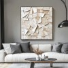 Shattered Harmony-Beige abstract Textured Painting for Modern & Minimalist Interiors