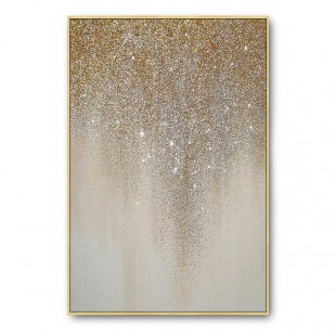 Shimmer/Gold-Golden Glitter Gradient Wall Art - Handmade Decor for Home & Office