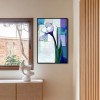 Silent Bloom - Vertical abstract Iris Flower Painting Textured Modern Floral Art