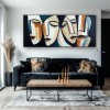 Silent Dialogue-Handmade abstract Oil Painting, Modern Cubist Faces Canvas Art for Home & Office Decor