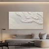 Silent Drift of White Shores-3D Textured Neutral Tone Wall Art - Minimalist abstract Landscape Framed Decor for Modern Home