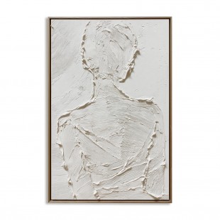 Silent Form –Plaster Art Texture Painting Minimalist Textured Female Silhouette Wall Art