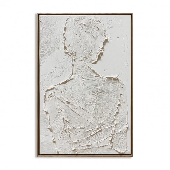 Silent Form –Plaster Art Texture Painting Minimalist Textured Female Silhouette Wall Art