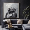 Smoky Reflection - Monochromatic abstract Gorilla Oil Painting for Modern Interiors