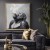 Smoky Reflection - Monochromatic abstract Gorilla Oil Painting for Modern Interiors