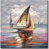 Smooth Sailing – Vertical Sailboat Oil Painting | Coastal Textured Wall Art