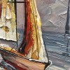Smooth Sailing – Vertical Sailboat Oil Painting | Coastal Textured Wall Art