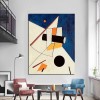 Space Craft-Geometric abstract Oil Painting - Constructivist Style Modern Wall Art for Home Decor