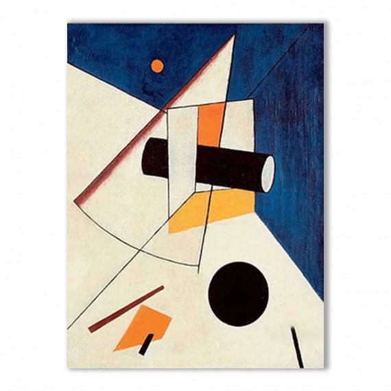 Space Craft-Geometric abstract Oil Painting - Constructivist Style Modern Wall Art for Home Decor