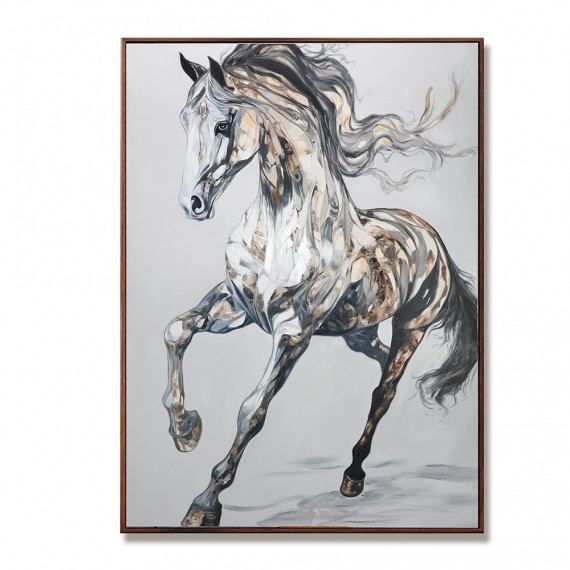 Spirit of Motion – Textured abstract Horse Oil Painting, Modern Animal Wall Art for Living Room or Office