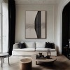 Split Texture abstract Panel: Black Grey abstract Modern Art for Stylish Living Spaces