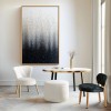 Stardust Veil : Textured abstract Art with Black, White & Grey Gradient - Minimalist Wall Decor, Modern Accent for Contemporary Interior