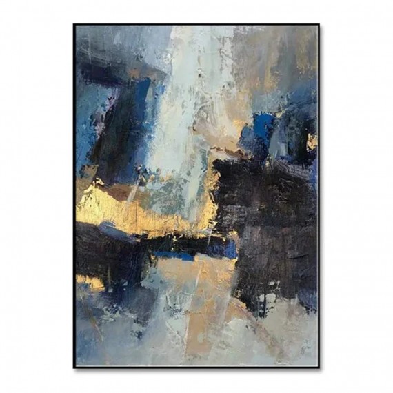 Starlit Expanse-Hand-Painted Vertical abstract Oil Painting on Canvas for Modern Interiors