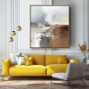 Stone Layers - abstract Textured Modern Art Canvas Painting - Neutral Brown & Grey Tones Wall Art for Home Decoration