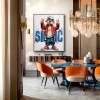 Street Vibes – abstract Pop Art Dog Oil Painting, Modern Animal Wall Art for Youthful Spaces