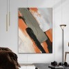 Striking Earthy - Large Textured abstract Vertical Canvas Wall Art: Orange, Black & Gray Brushstroke Decor for Modern Interiors