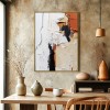 Stylish Impasto abstract Wall Art - Modern Black, White & Orange Hues