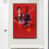 Submerged in Red-abstract Geometric Oil Painting for Modern Interiors