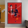 Submerged in Red-abstract Geometric Oil Painting for Modern Interiors